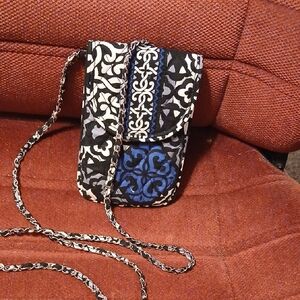 Vera Bradley Black and Blue Floral Crossbody Bag